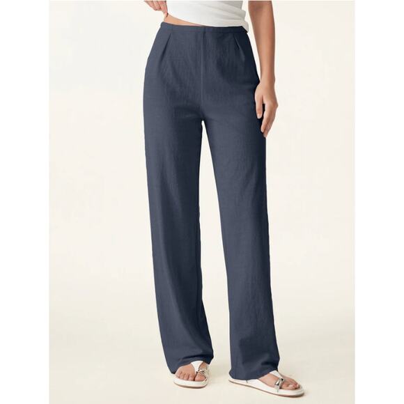 OGL Wrinkle-resistant Cotton-linen Mid Rise Straight Leg Pant SIZE XS NWT - Picture 2 of 4